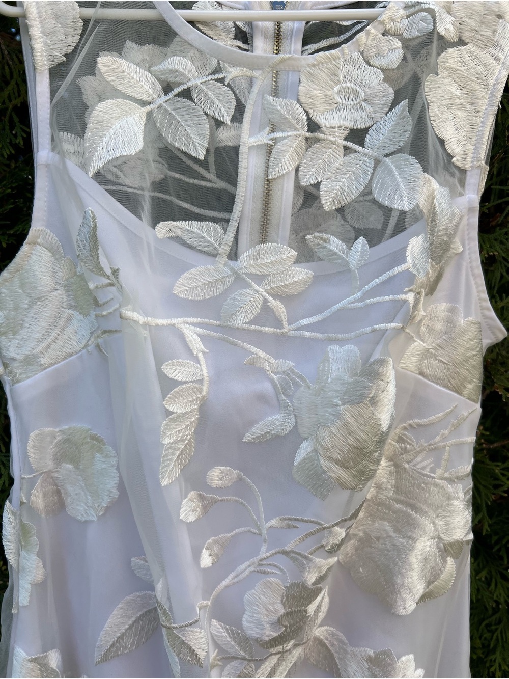 Calvin Klein White Sheer Floral Midi Dress - Picture 3 of 5